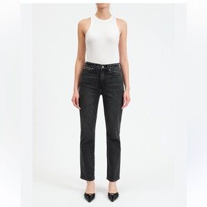 DAZE HIGH RISE CROPPED STRAIGHT LEG Women's Black Jeans